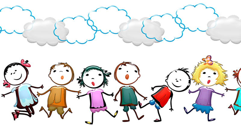 Disegno bimbi felici