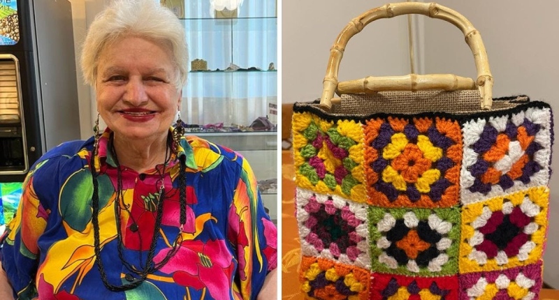 Persona anziana borsa artigianale